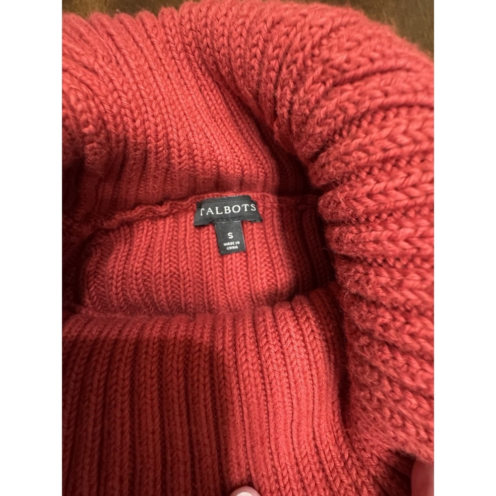 Talbots Red Turtle Neck Pull Over Sweater 100% Co… - image 6